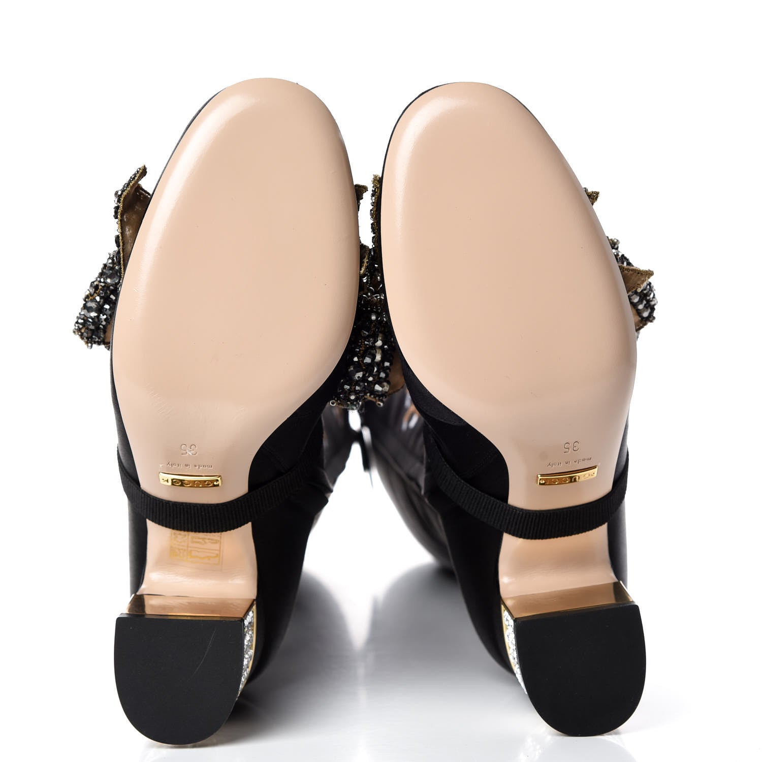 Gucci Silk Satin Malaga Kid Embroidered Candy Dragon Block-Heel Knee Boot 35 Black 5 of 11