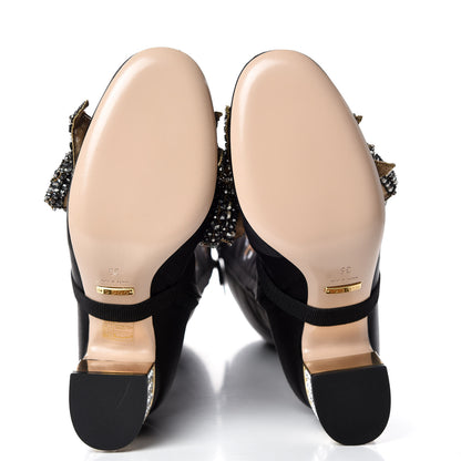 Gucci Silk Satin Malaga Kid Embroidered Candy Dragon Block-Heel Knee Boot 35 Black 5 of 11