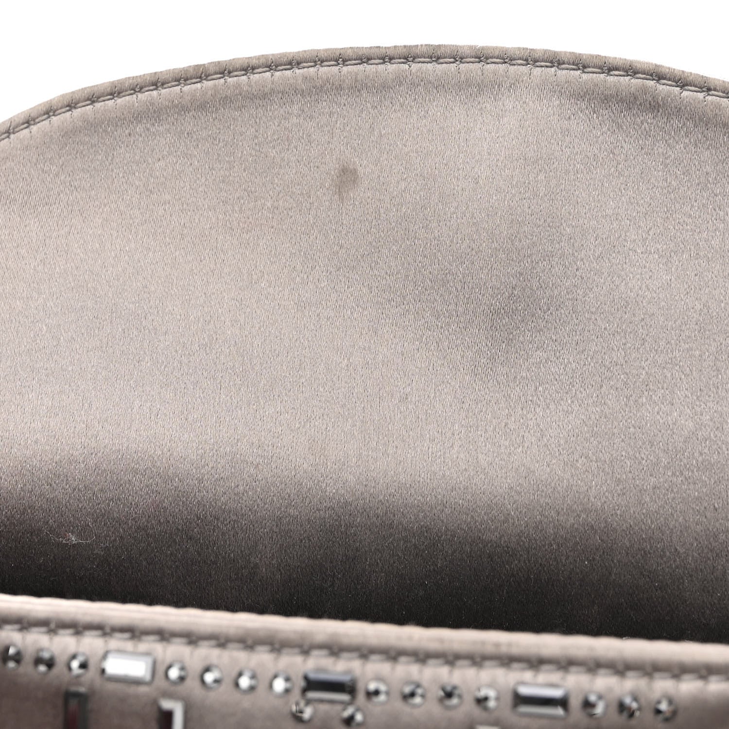 Christian Dior Satin Crystal Cannage Mini Lady Dior Gray 7 of 11