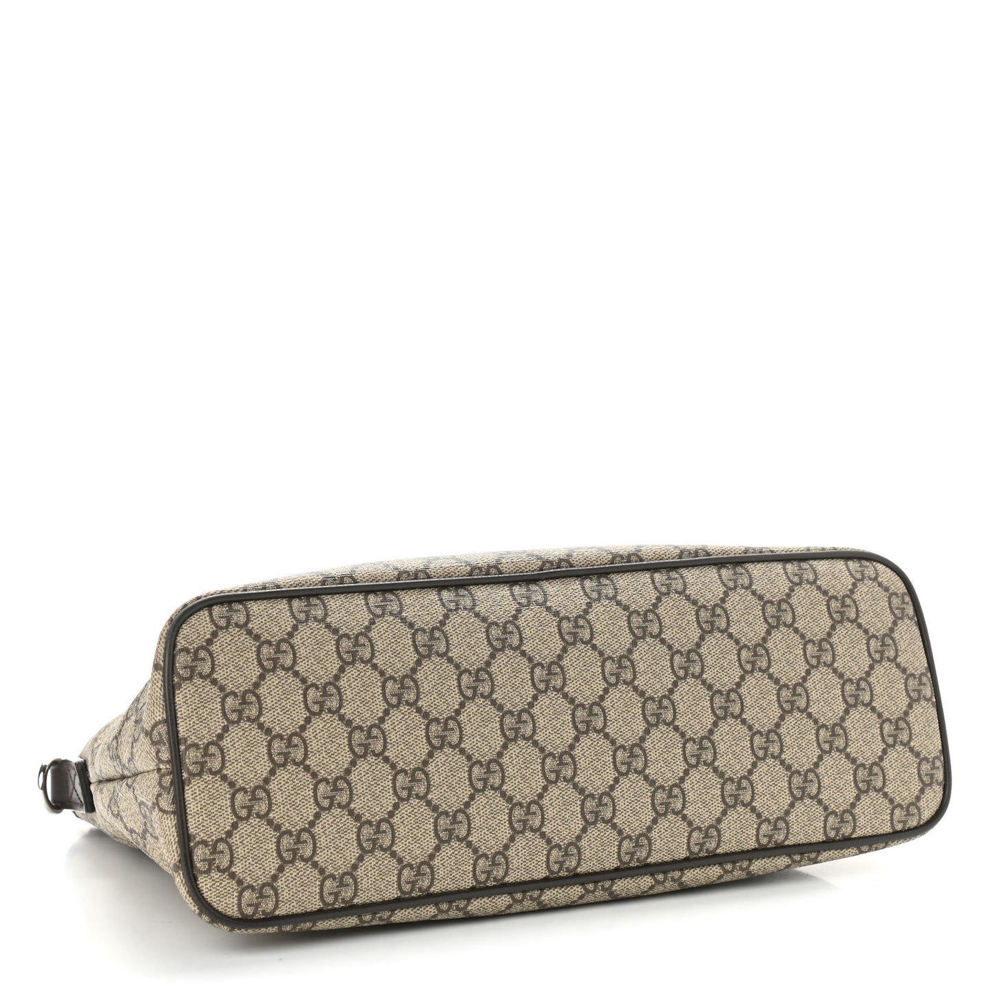 GG Supreme Monogram Small Zippered Tote Dark Brown