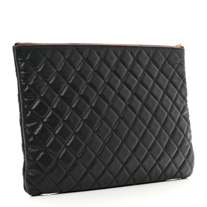 Chanel Caviar Quilted Large Cosmetic Case Black 3 of 8