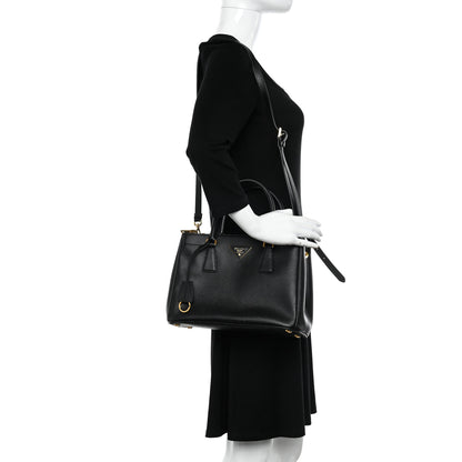 Prada Saffiano Small Galleria Double Zip Tote Black 2 of 9