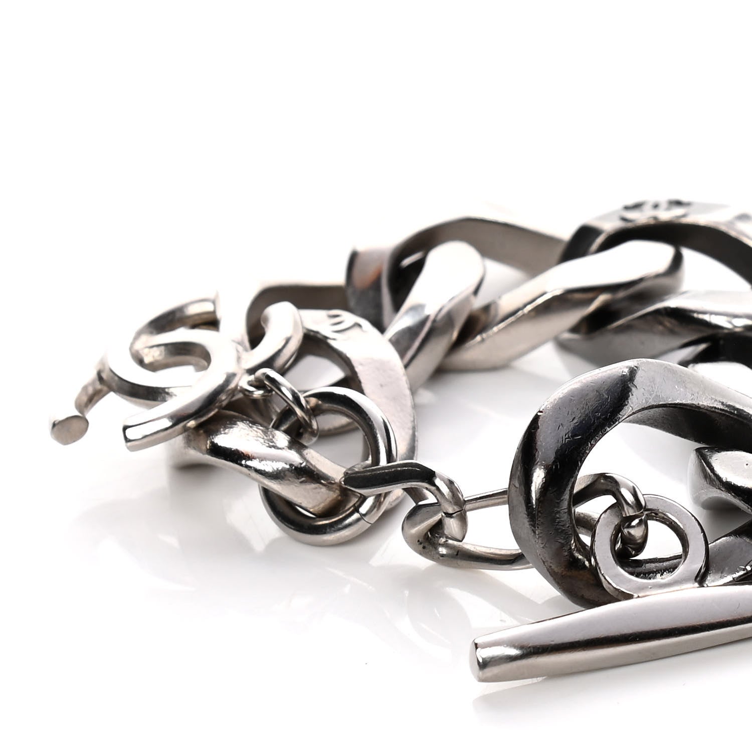 Chanel Chain Link CC Bracelet Silver 5 of 6