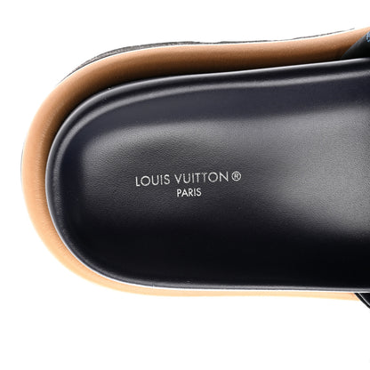 Louis Vuitton LOUIS VUITTON Nylon Monogram Womens Pool Pillow Comfort Mules 38 Navy Blue 7 of 8