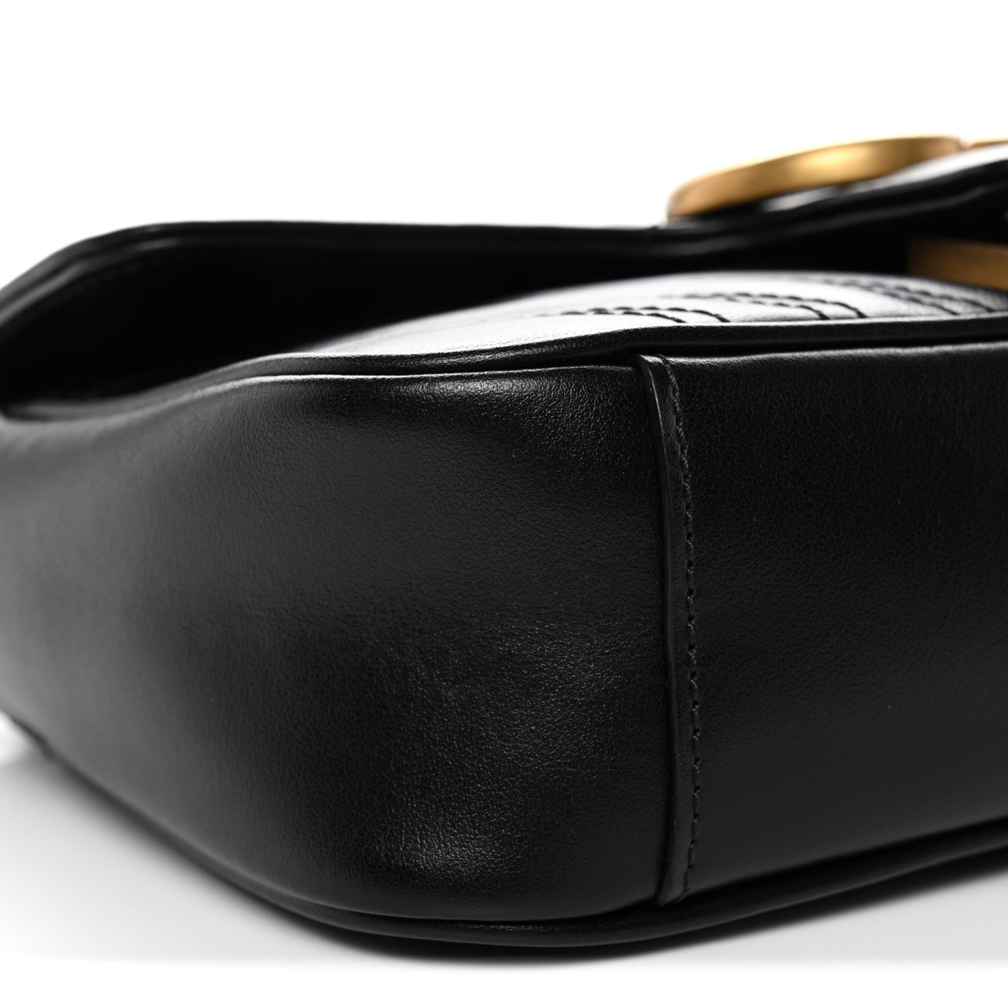 Calfskin Matelasse Mini GG Marmont Shoulder Bag Black