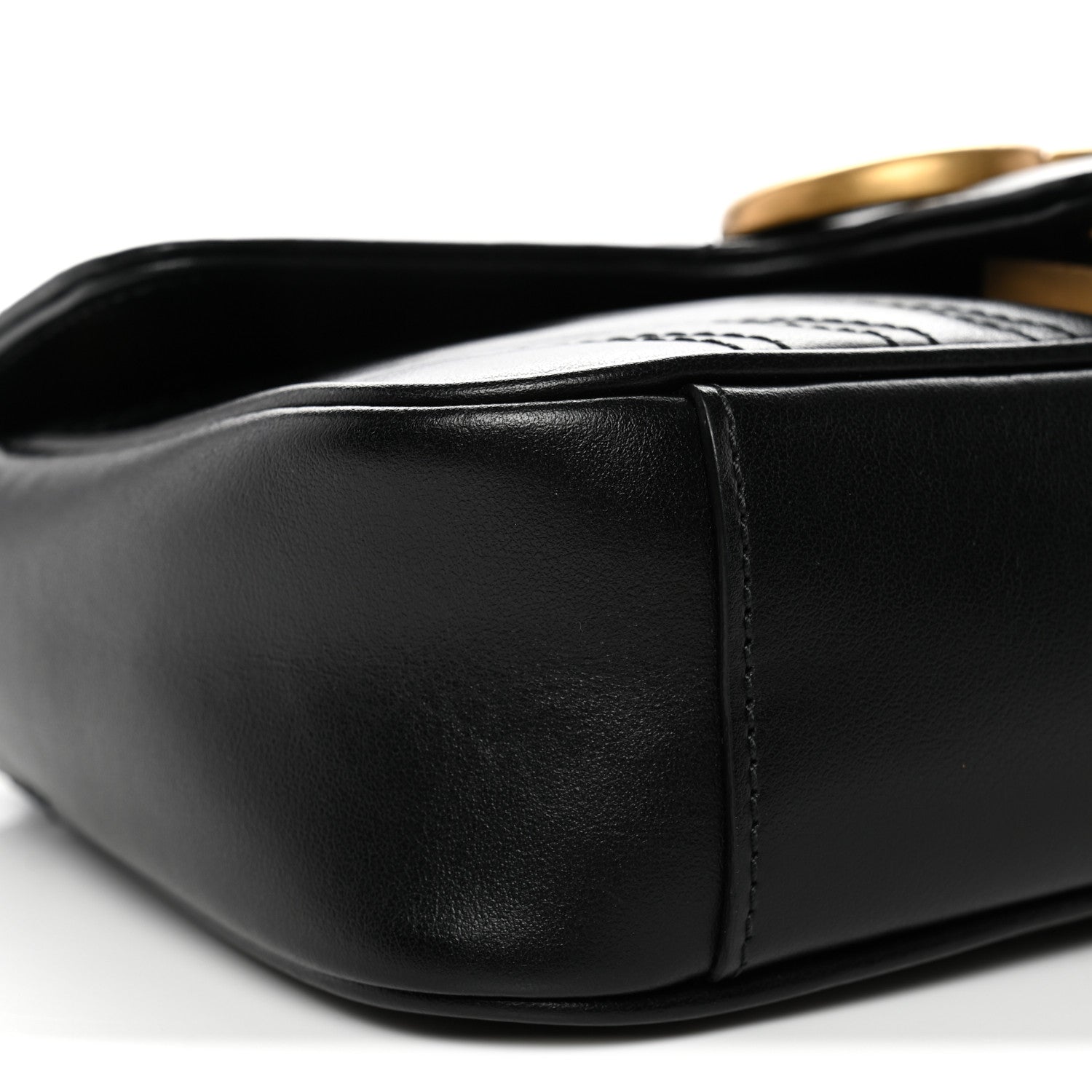 Gucci Calfskin Matelasse Mini GG Marmont Shoulder Bag Black 9 of 10