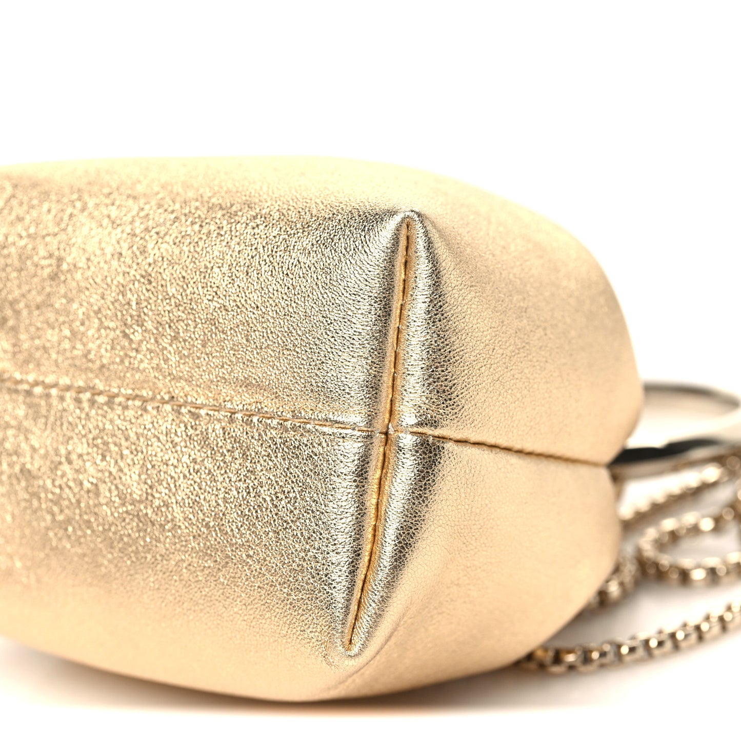 Metallic Nappa Micro Bon Bon Bag Gold
