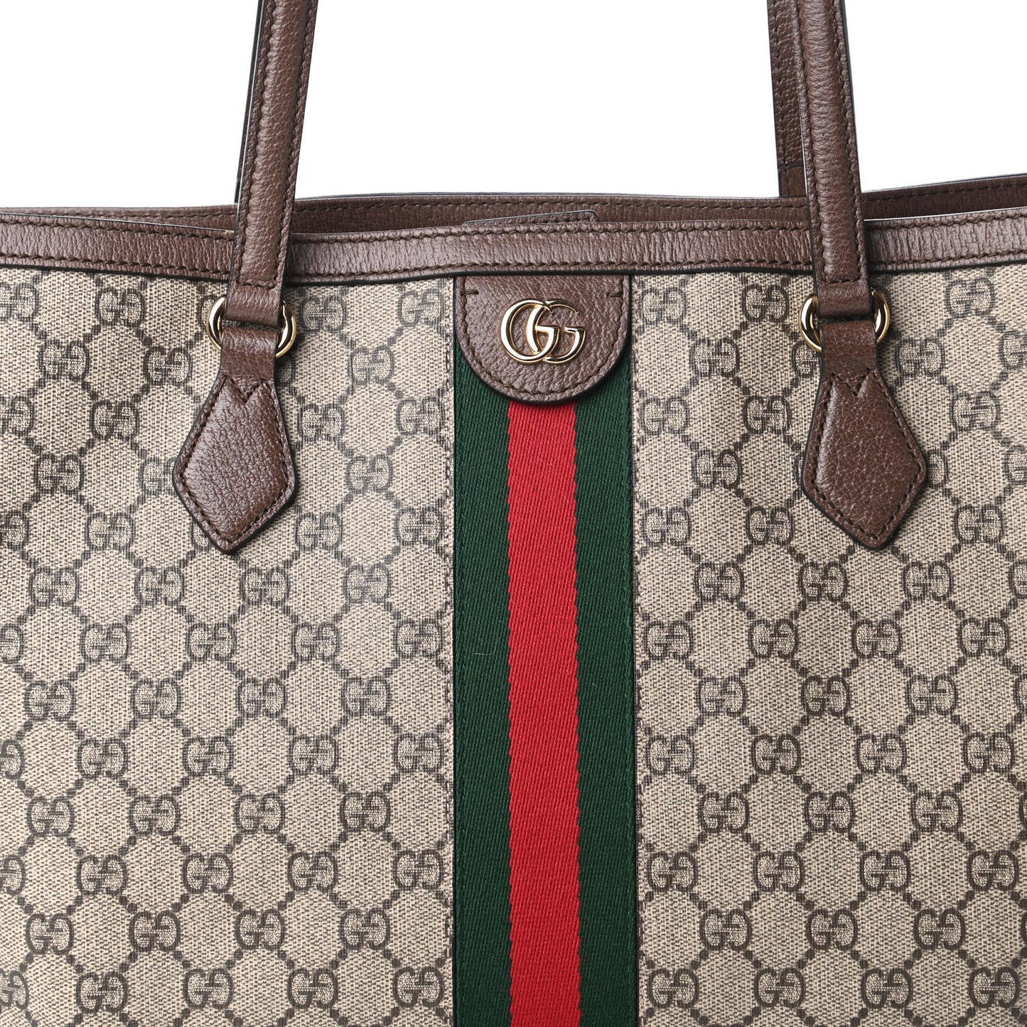 GG Supreme Monogram Medium Ophidia Shopping Tote Brown
