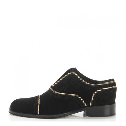 Louis Vuitton Suede Tomboy Richelieu Oxford Flats 38 Black 1 of 7