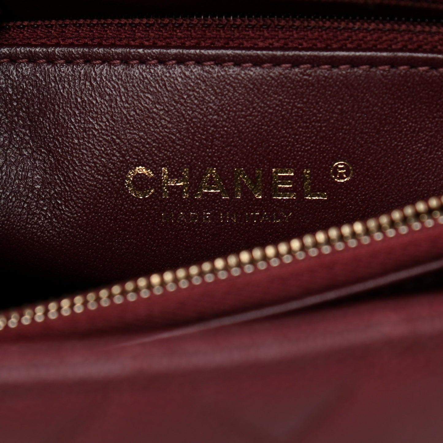 Caviar Lizard Quilted Small Coco Handle Flap Burgundy
