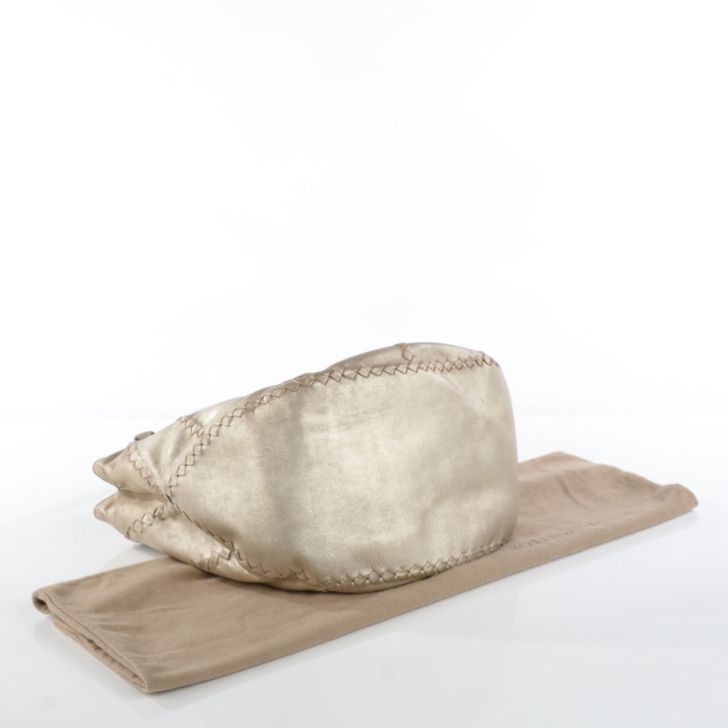 Bottega Veneta Washed Lambskin Mineral Budoir Tote Gold 4 of 8