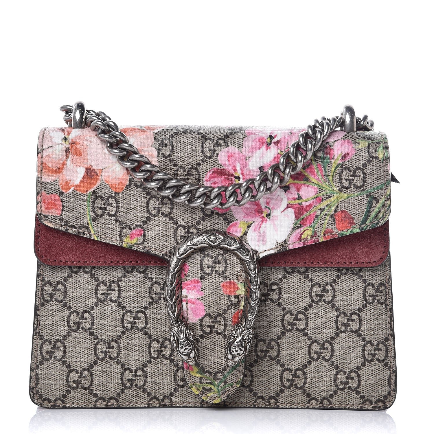 Gucci GG Supreme Monogram Blooms Mini Dionysus Shoulder Bag Beige Multicolor Dry Rose 1 of 7