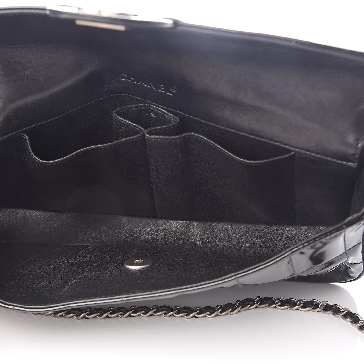 Chanel Patent East West Chocolate Bar Flap Black 5 of 10