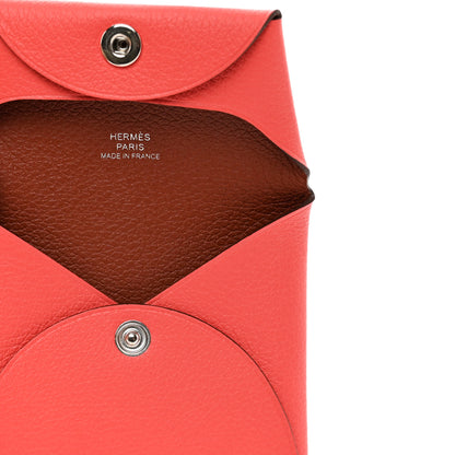 Hermes Chevre Mysore Bastia Verso Coin Purse Rose Texas Sienne 5 of 7