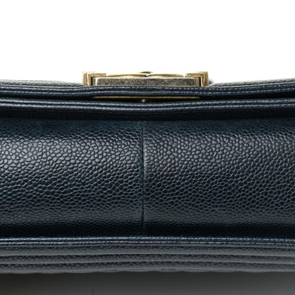 Chanel Caviar Quilted Large Boy Flap Blue 18 of 20
