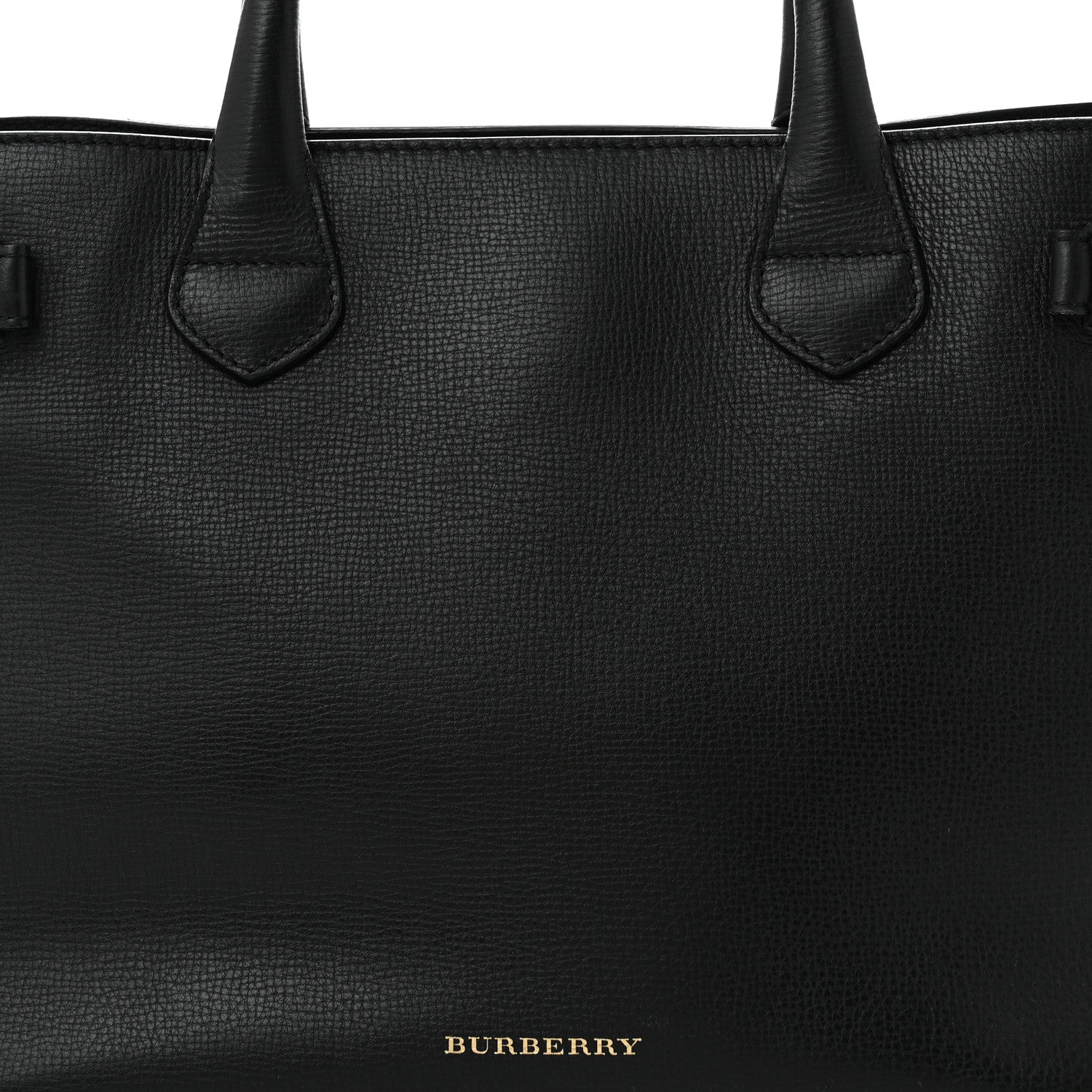 Burberry Derby Calfskin House Check Medium Banner Tote Black 7 of 9