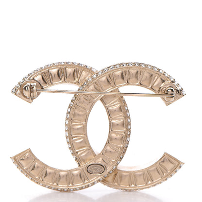 Chanel Baguette Crystal CC Brooch Gold 3 of 5