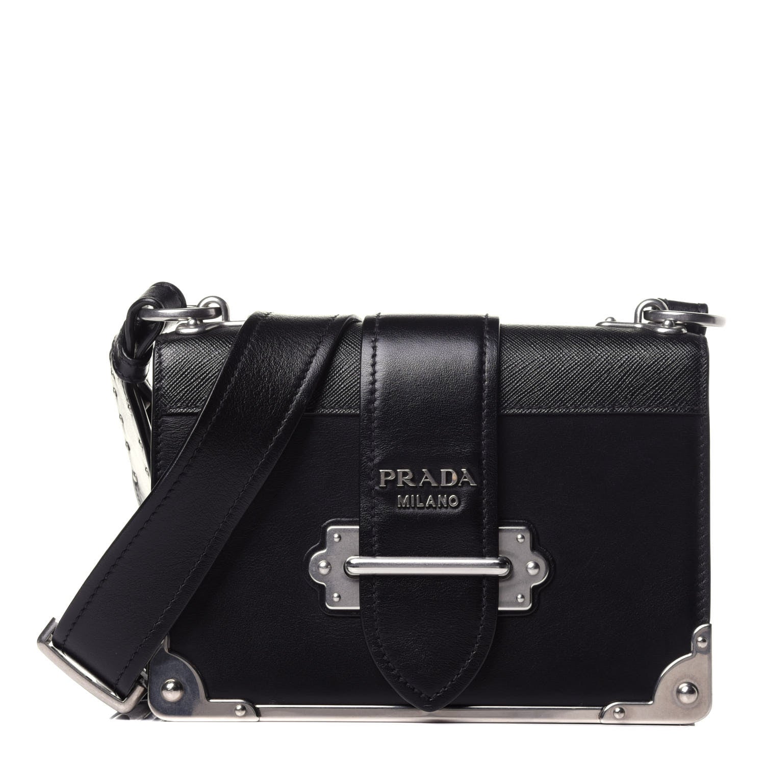 Prada City Calf Saffiano Cahier Bag Black 1 of 11