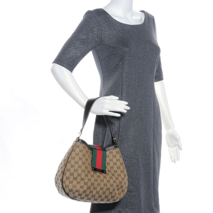 Gucci Monogram New Ladies Web Medium Hobo Ebony 2 of 7