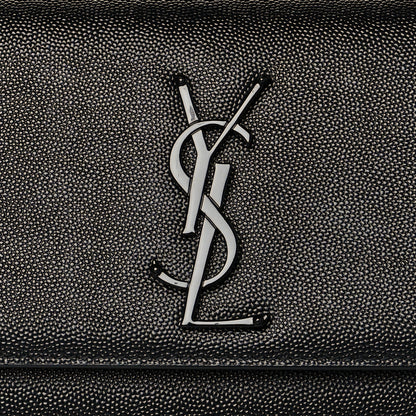Saint Laurent Grain De Poudre Small Monogram Kate Satchel Black 7 of 9