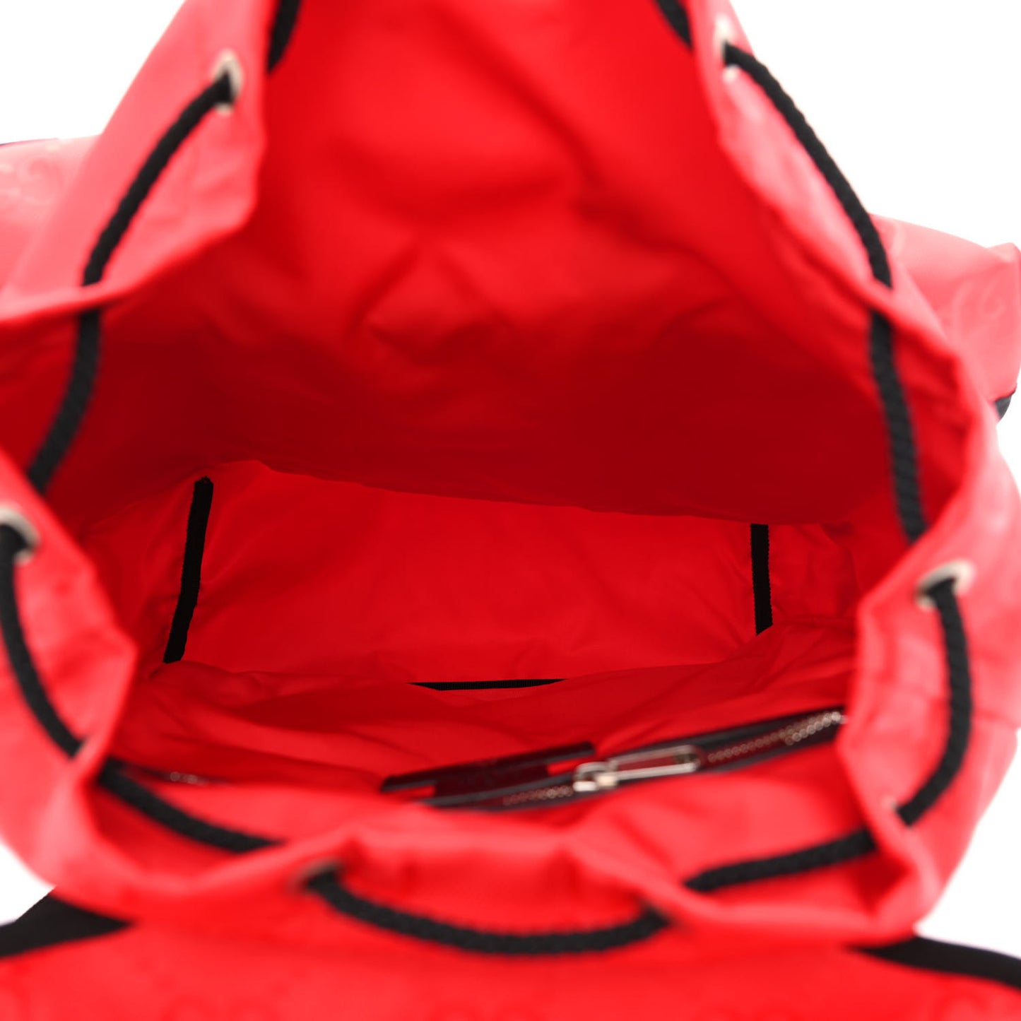 X 100 THIEVES Econyl Nylon Monogram Off The Grid Utility Pocket Backpack Red Black