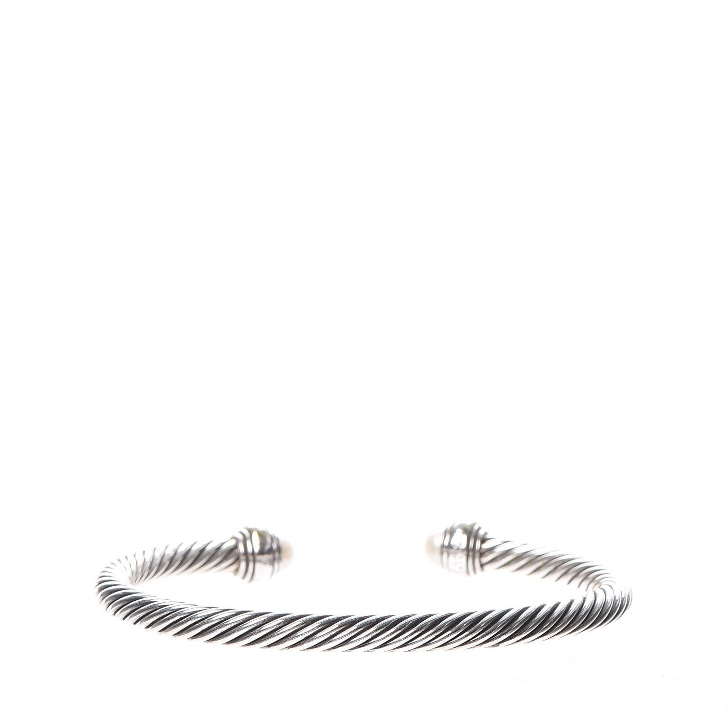 David Yurman Sterling Silver 14K Yellow Gold Pearl 5mm Cable Classics Bracelet 3 of 5