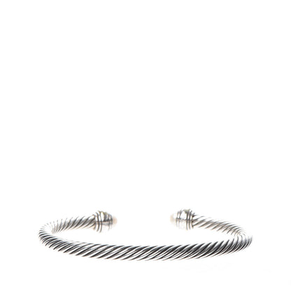 David Yurman Sterling Silver 14K Yellow Gold Pearl 5mm Cable Classics Bracelet 3 of 5