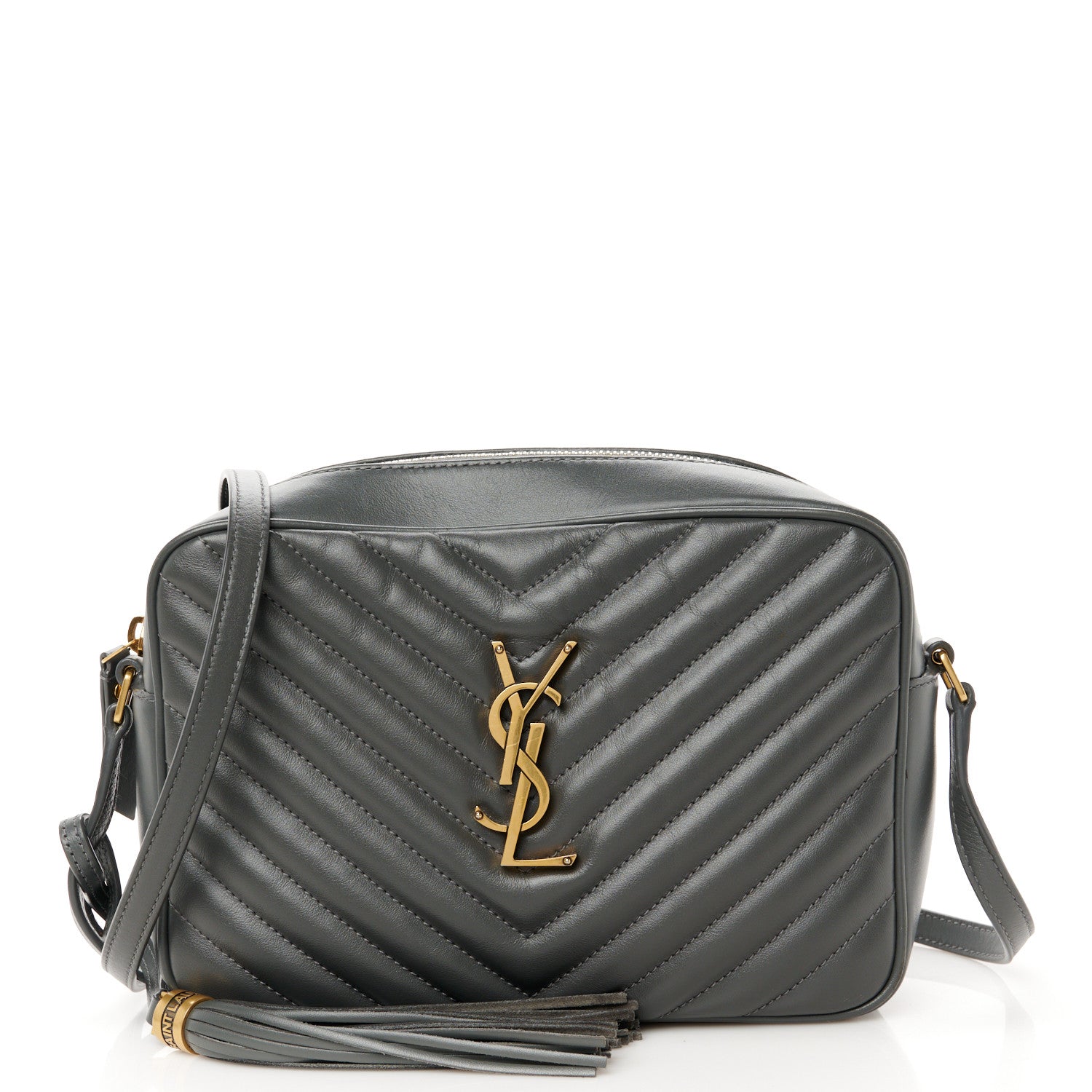 Saint Laurent Calfskin Matelasse Monogram Lou Camera Bag Dark Smog 1 of 10