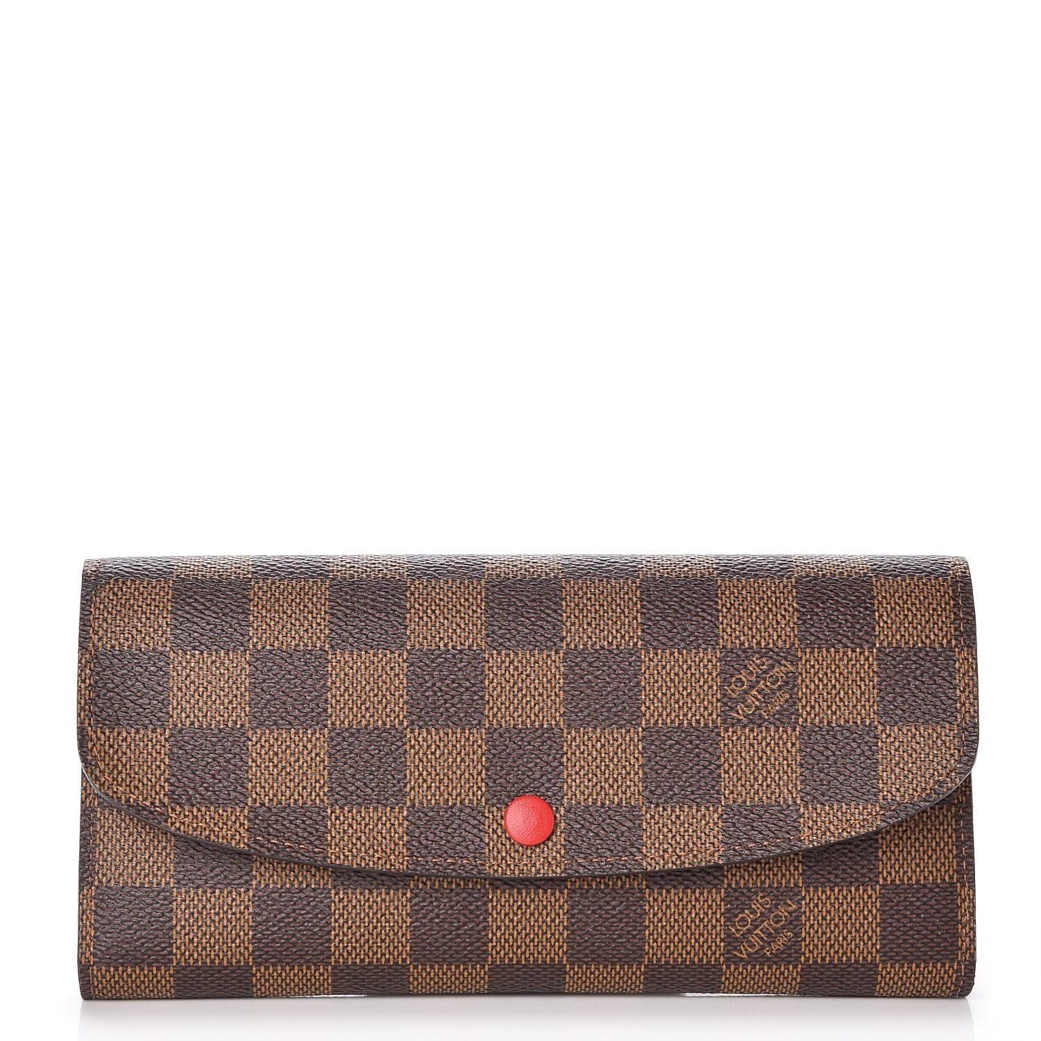 Louis Vuitton Damier Ebene Emilie Wallet Red 1 of 8