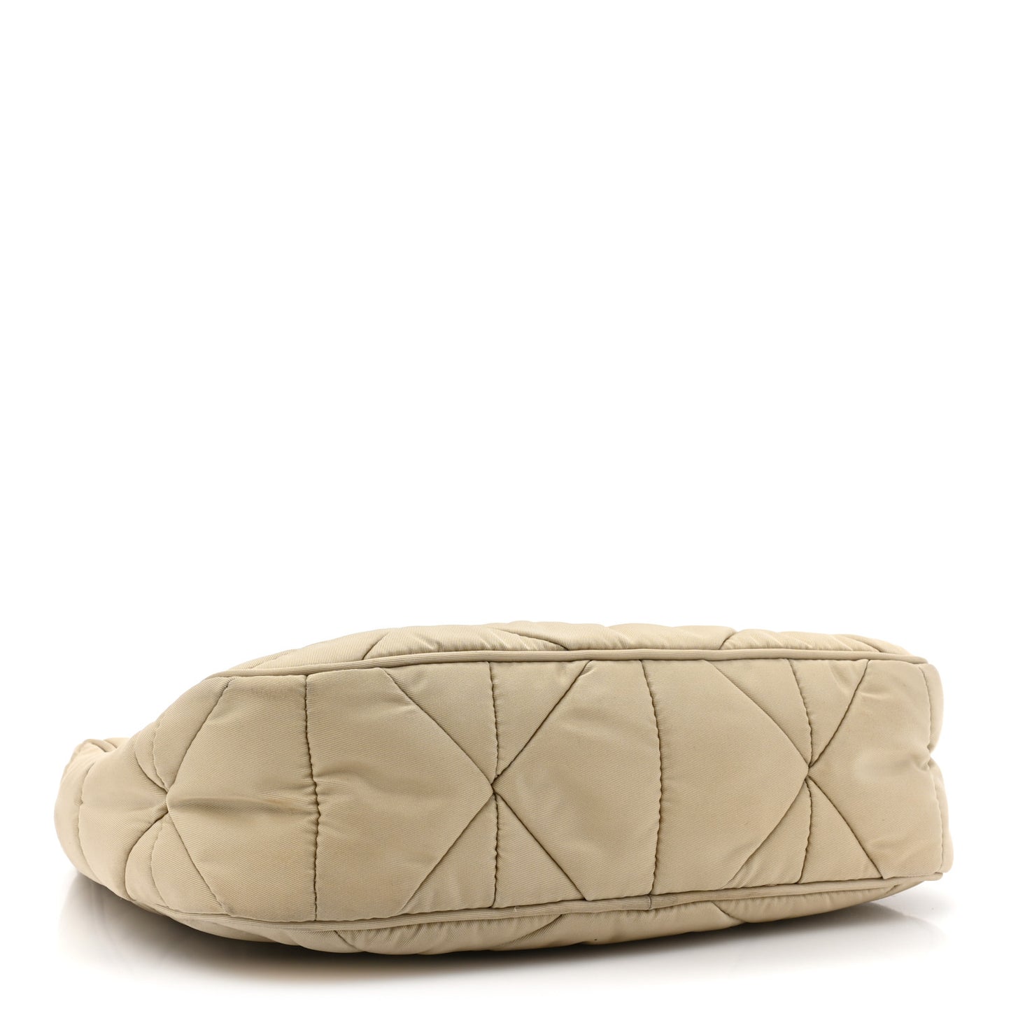 Re-Nylon Triangle Quilted Padded Patchwork System Shoulder Bag Deserto