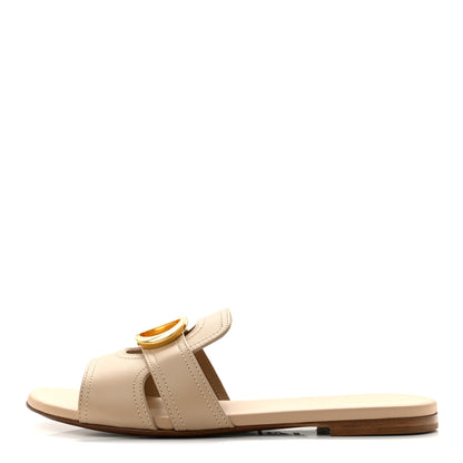 Christian Dior Calfskin 30 Montaigne Flat Slide Sandals 37 Desert 1 of 10