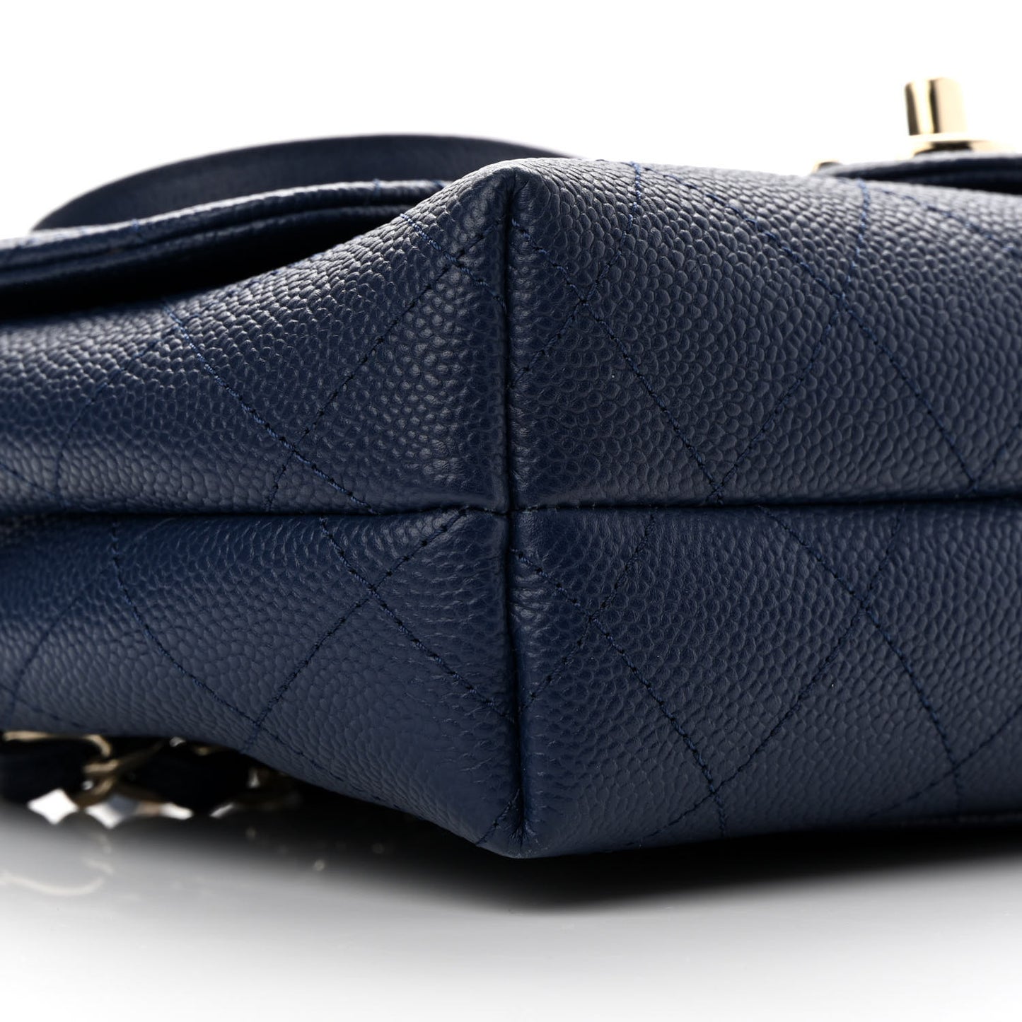 Caviar Quilted Small City Walk Flap Navy Blue