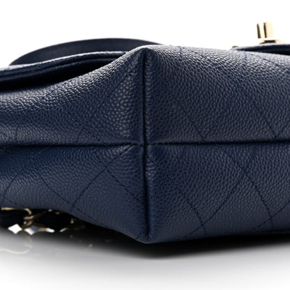 Chanel Caviar Quilted Small City Walk Flap Navy Blue 9 of 11