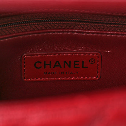 Chanel Caviar Lizard Embossed Quilted Small Coco Handle Flap Burgundy 6 of 9
