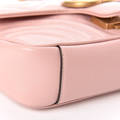 Gucci Calfskin Matelasse Mini GG Marmont Shoulder Bag Perfect Pink 11 of 12