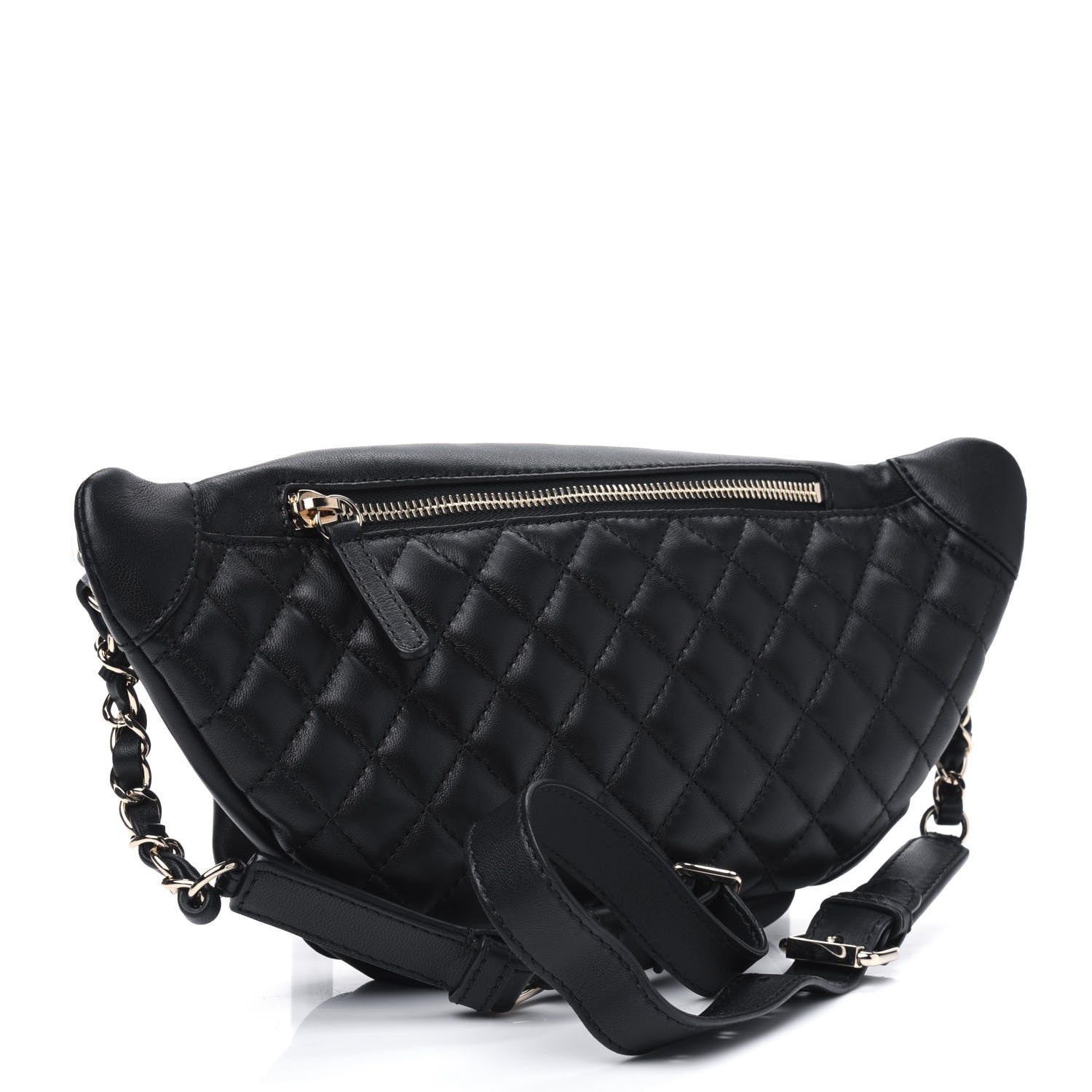 Chanel Lambskin Quilted Waist Bag Fanny Pack Black 2 of 3