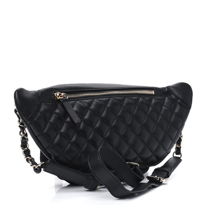 Chanel Lambskin Quilted Waist Bag Fanny Pack Black 2 of 3