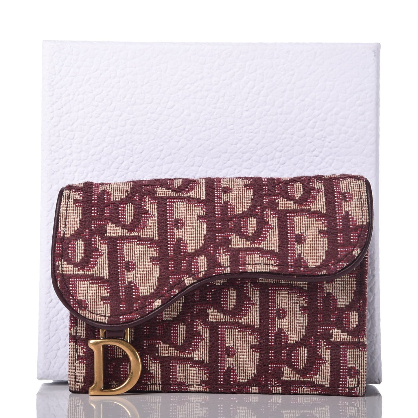 Oblique Saddle Card Holder Bordeaux