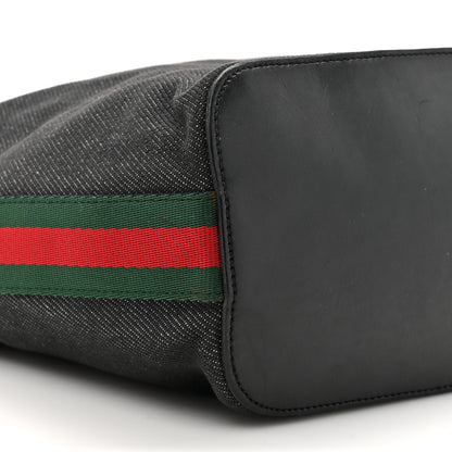 Gucci Denim Web Medium Hobo Black 10 of 13