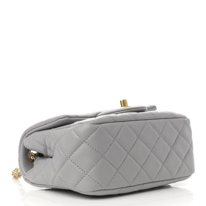 Chanel Lambskin Quilted Mini Pearl Crush Flap Light Grey 4 of 10