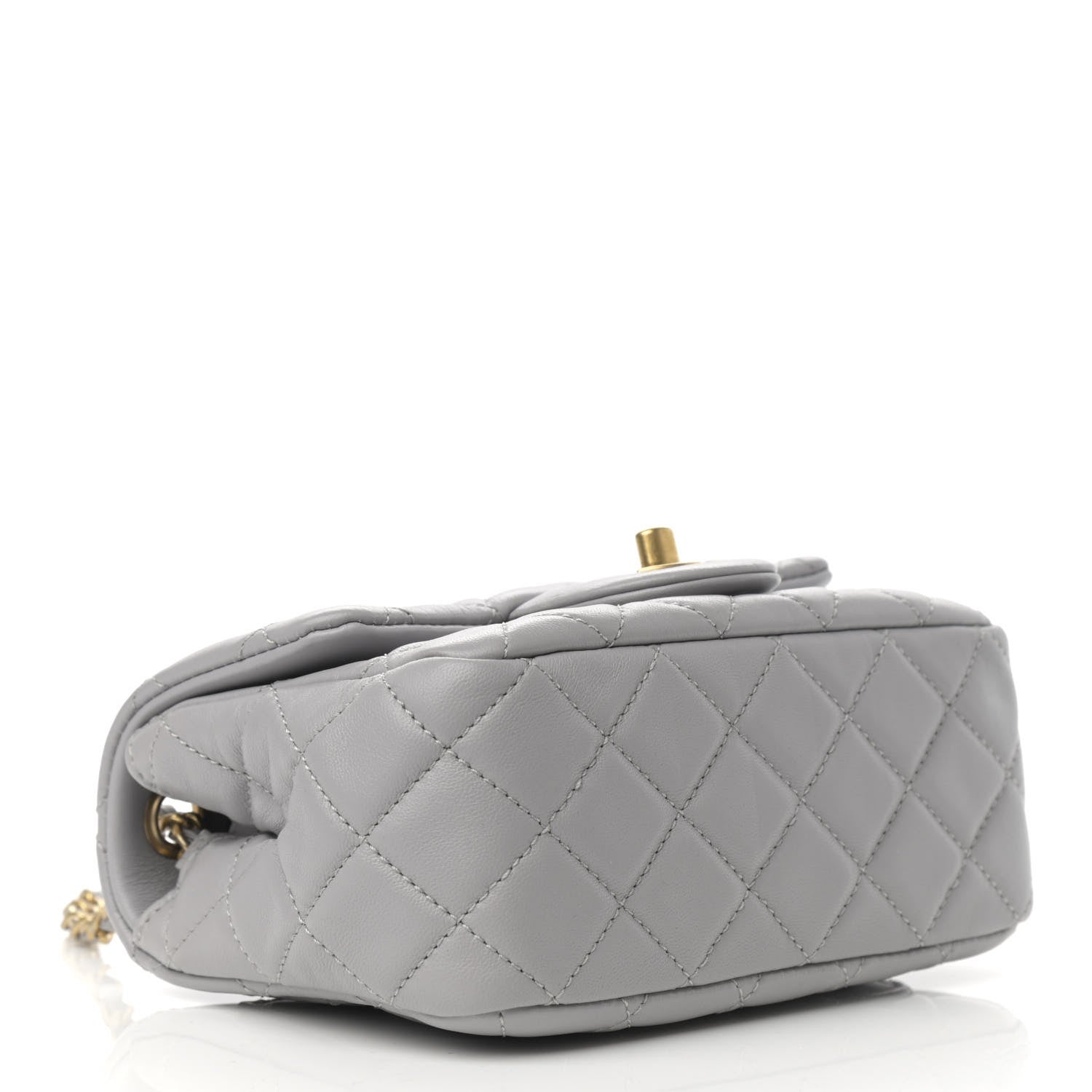 Chanel Lambskin Quilted Mini Pearl Crush Flap Light Grey 4 of 10