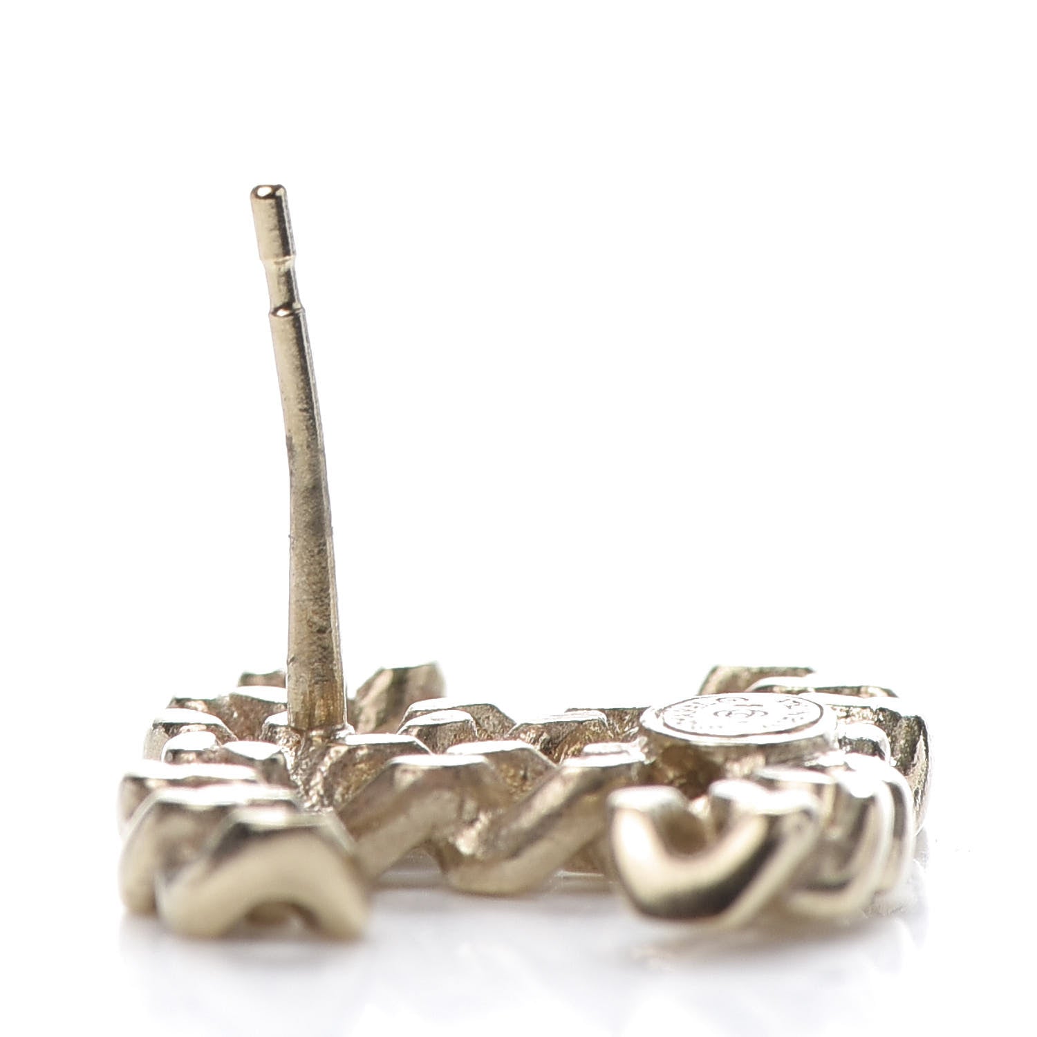 Chanel Metal Chain Link CC Earrings Gold 5 of 6