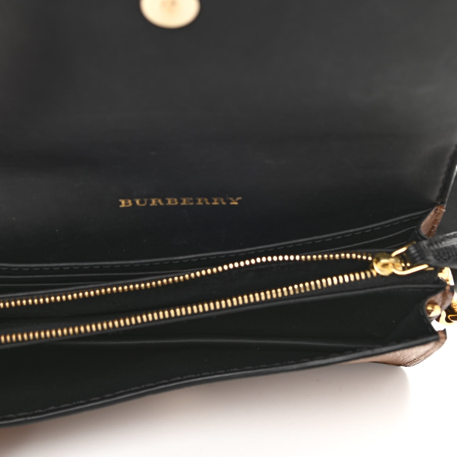 Burberry Grainy Calfskin Bridle Small Madison Buckle Bag Tan Black 6 of 8