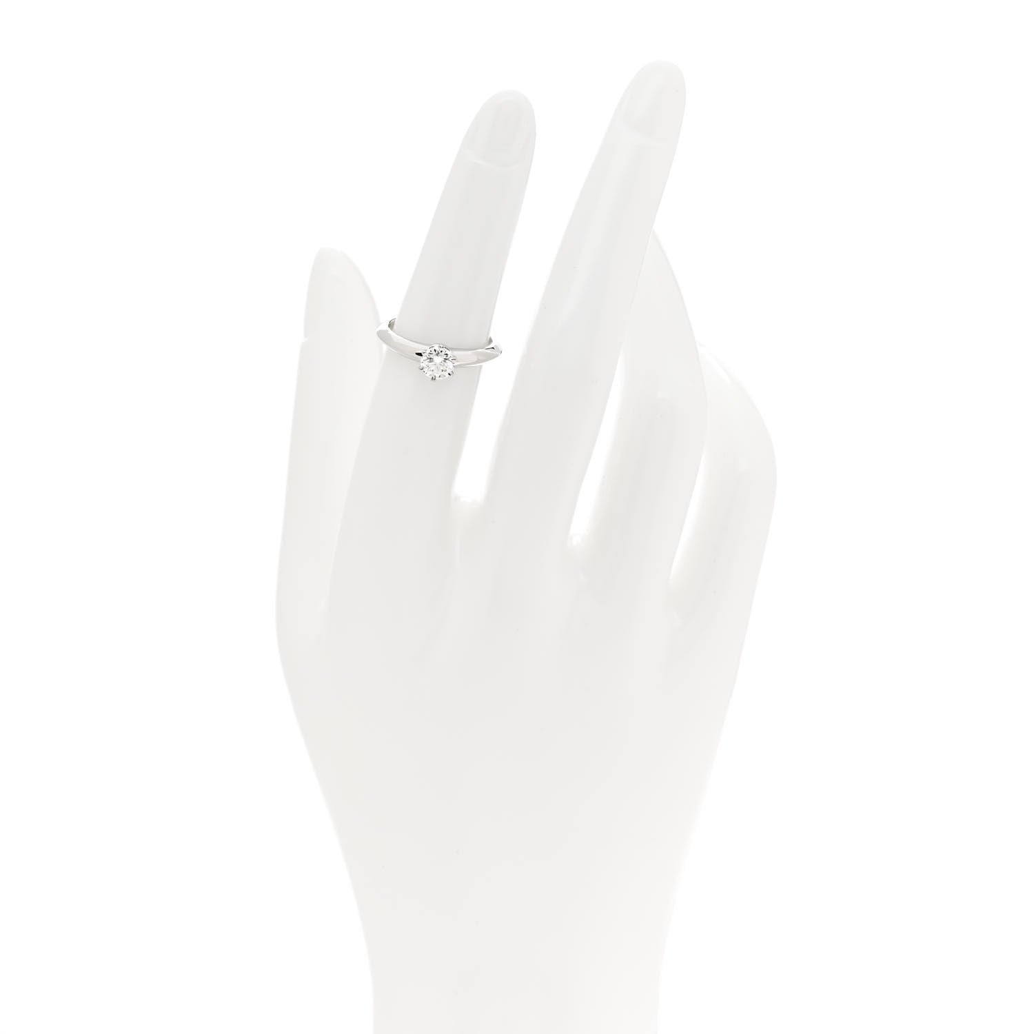 Tiffany Platinum Diamond .49ct Solitaire Engagement Ring 49 5 2 of 6