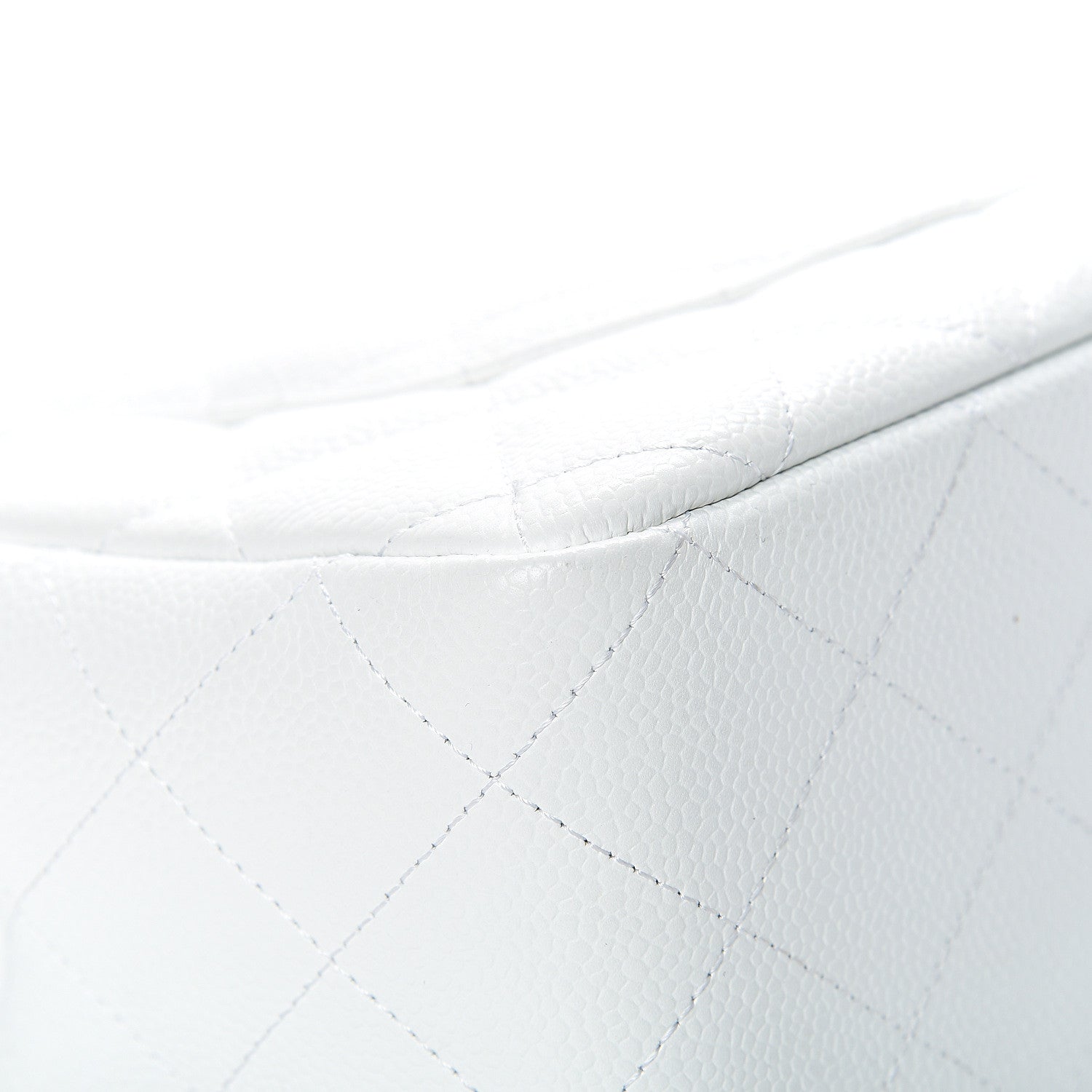 Chanel Caviar Quilted Jumbo Single Flap White 11 of 12
