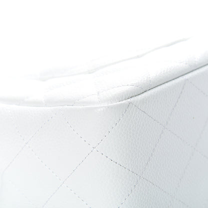 Chanel Caviar Quilted Jumbo Single Flap White 11 of 12