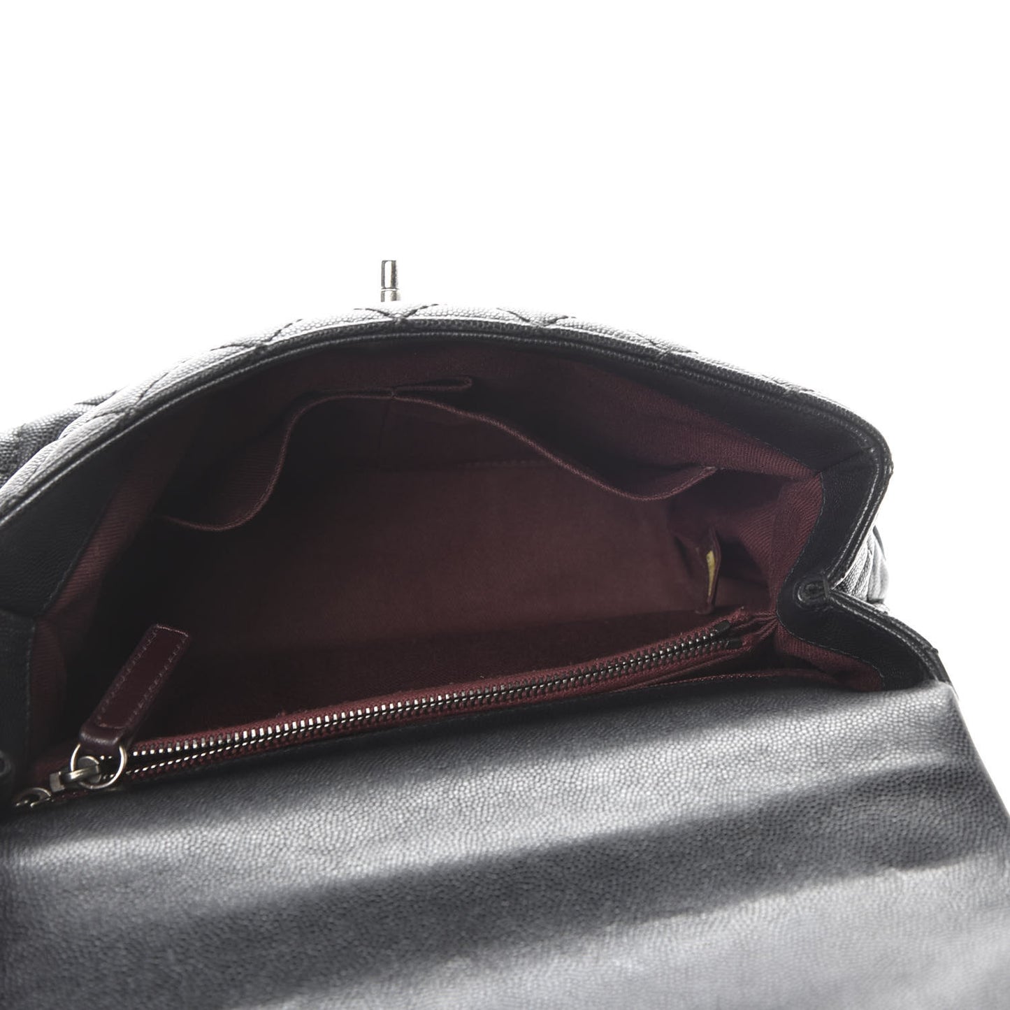 Caviar Quilted Small Coco Handle Flap Black
