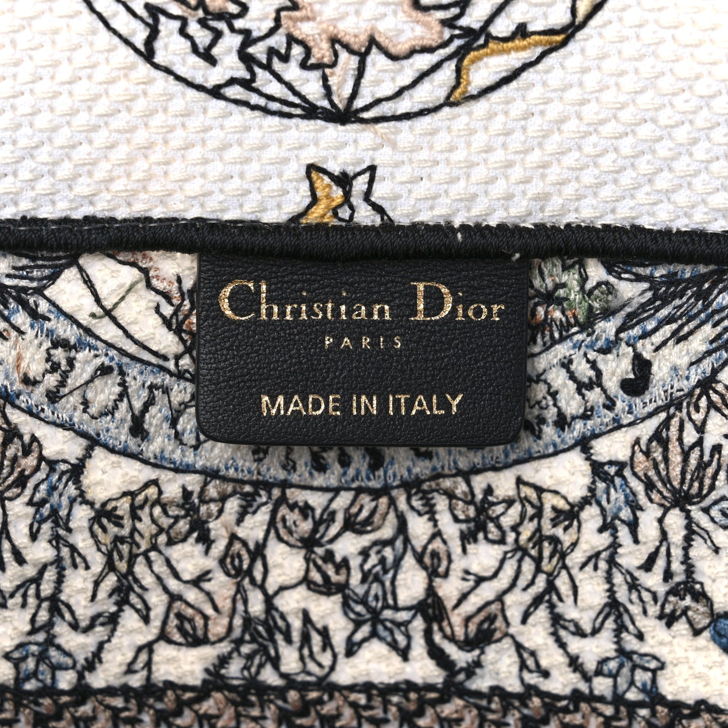 Christian Dior Canvas Embroidered Medium Around The World Book Tote White Multicolor 6 of 11