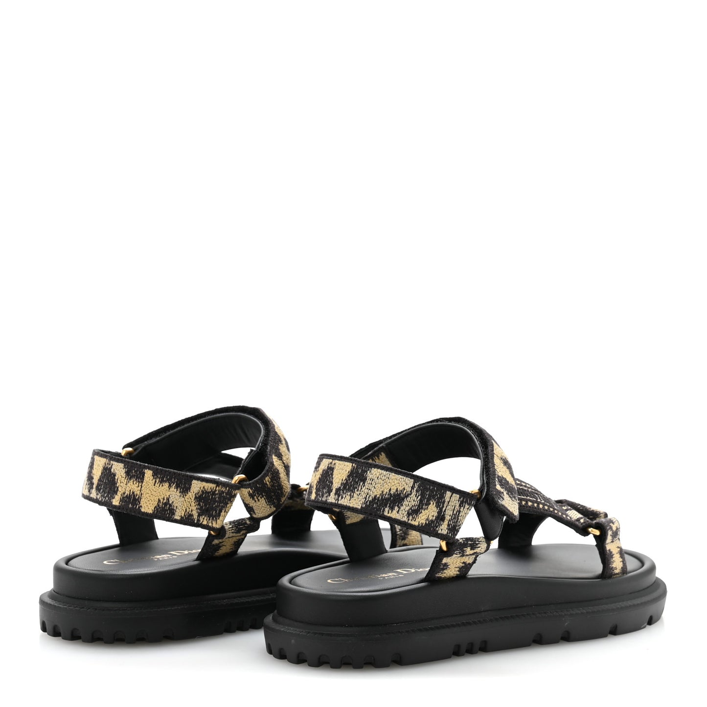 Technical Fabric Mizza Print Dioract Sandals 37 Beige Multicolor