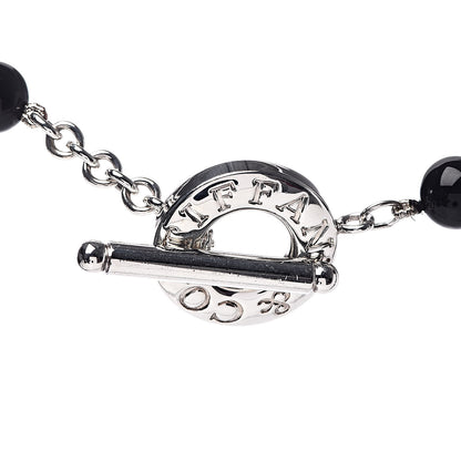 Tiffany Sterling Silver Black Onyx Bead Toggle Necklace 4 of 4